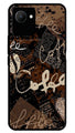 Coffee Pattern Metal Mobile Case for Realme C30   (Design No -37)