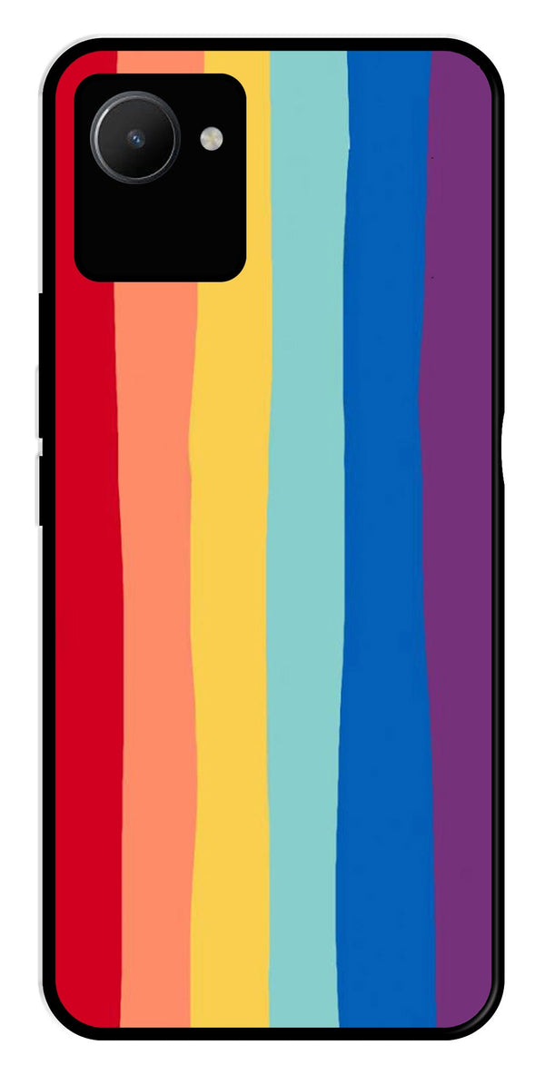 Rainbow MultiColor Metal Mobile Case for Realme C30s   (Design No -03)