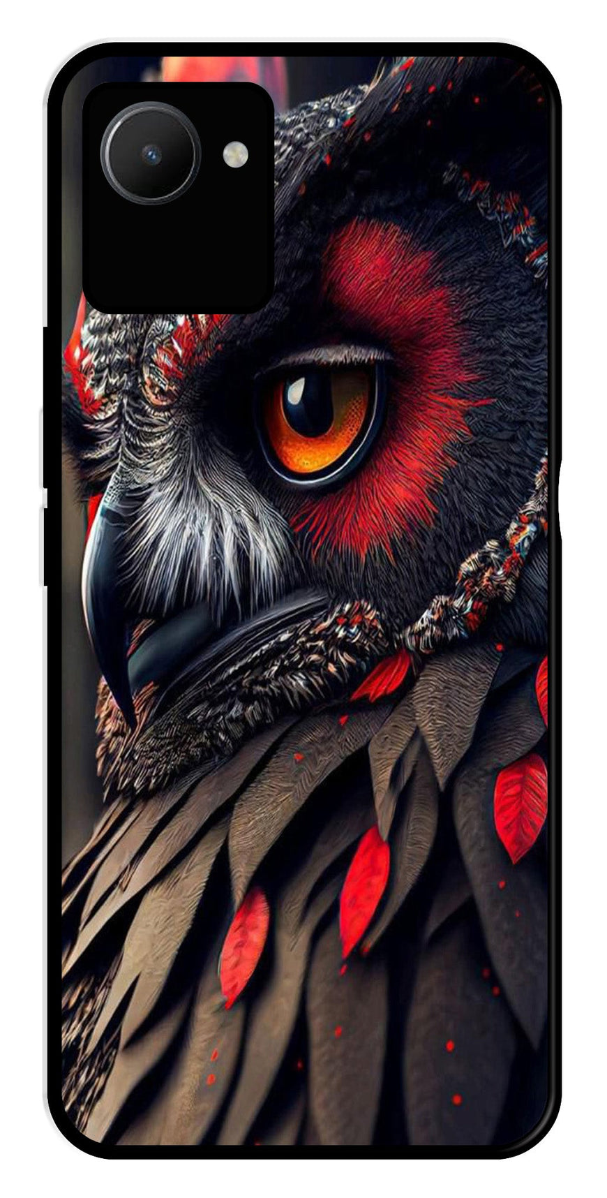 Owl Design Metal Mobile Case for Realme C30s   (Design No -26)