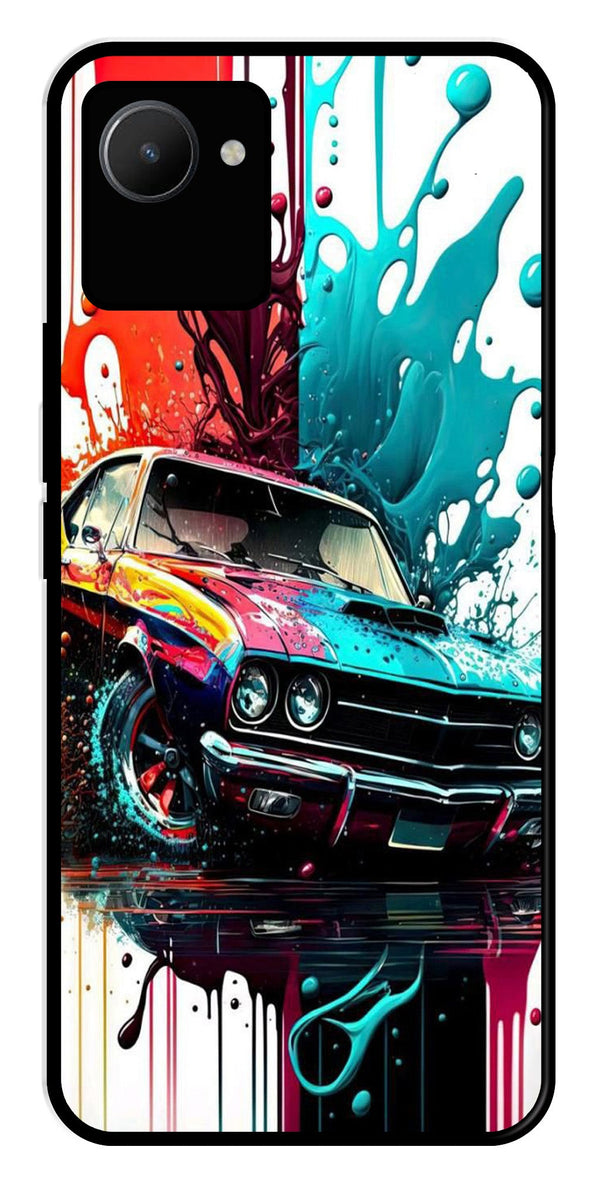 Vintage Car Metal Mobile Case for Realme C30s   (Design No -29)