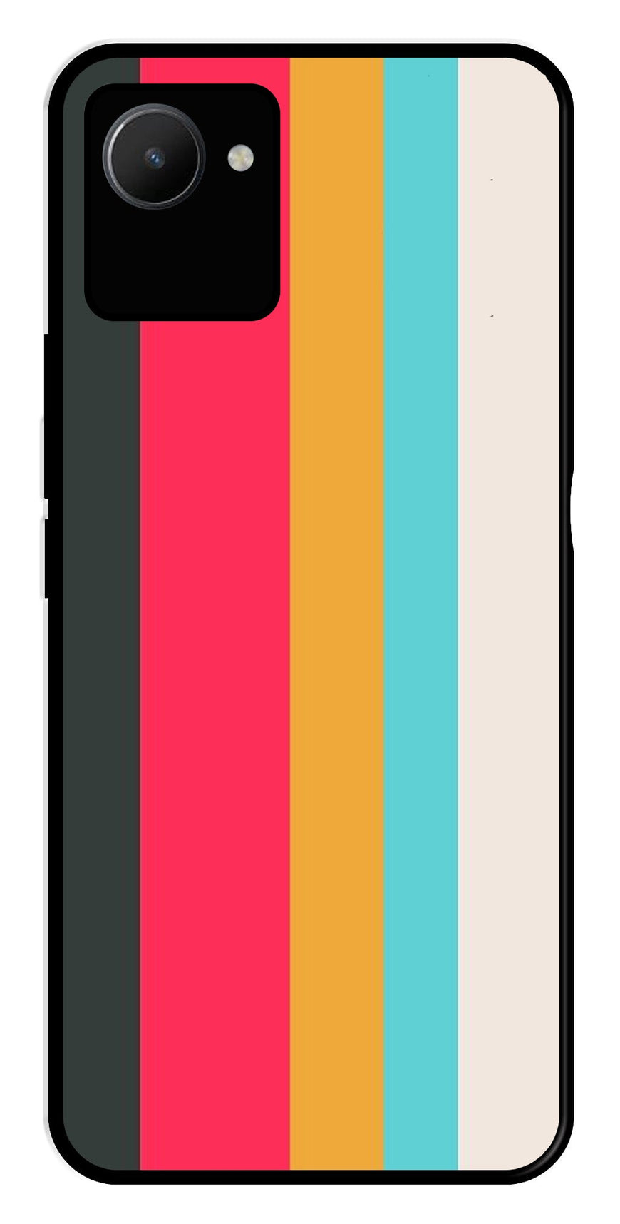 Muted Rainbow Metal Mobile Case for Realme C30s   (Design No -31)