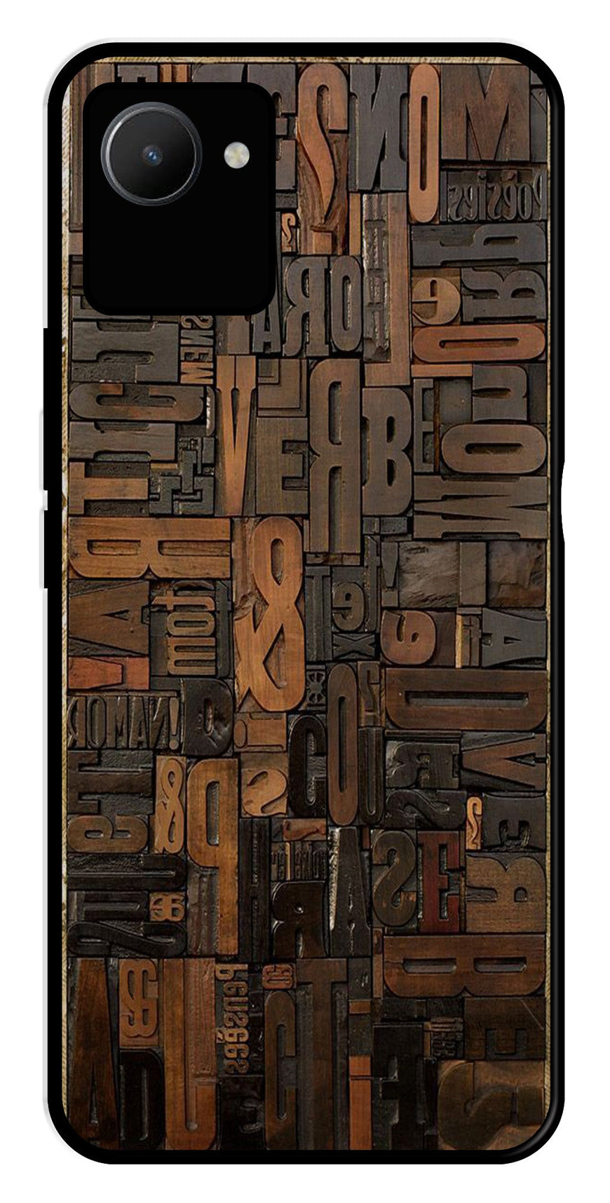 Alphabets Metal Mobile Case for Realme C30s   (Design No -32)