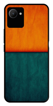 Orange Green Pattern Metal Mobile Case for Realme C30s