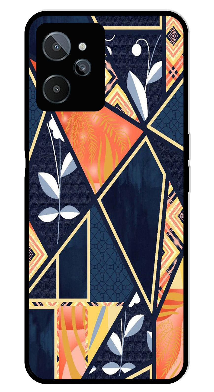 Marble Design Metal Mobile Case for Realme C31   (Design No -07)