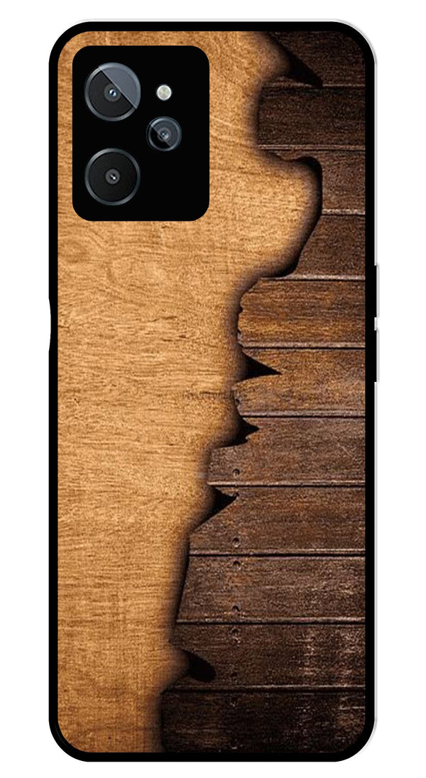Wooden Design Metal Mobile Case for Realme C31   (Design No -13)