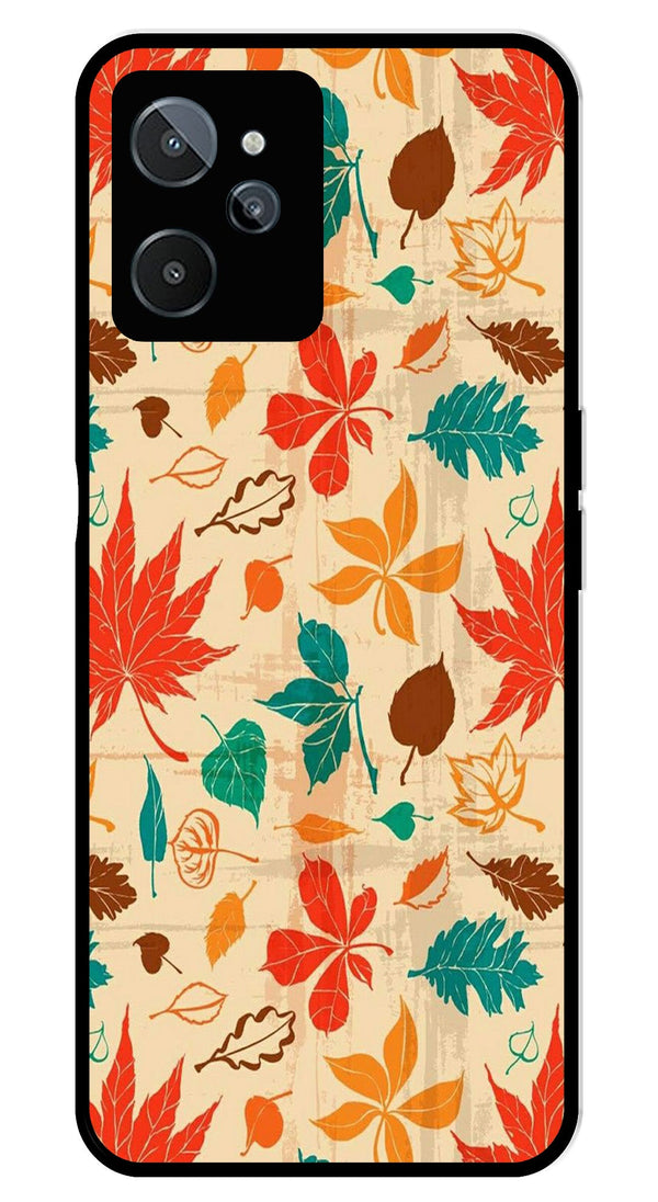 Leafs Design Metal Mobile Case for Realme C31   (Design No -14)