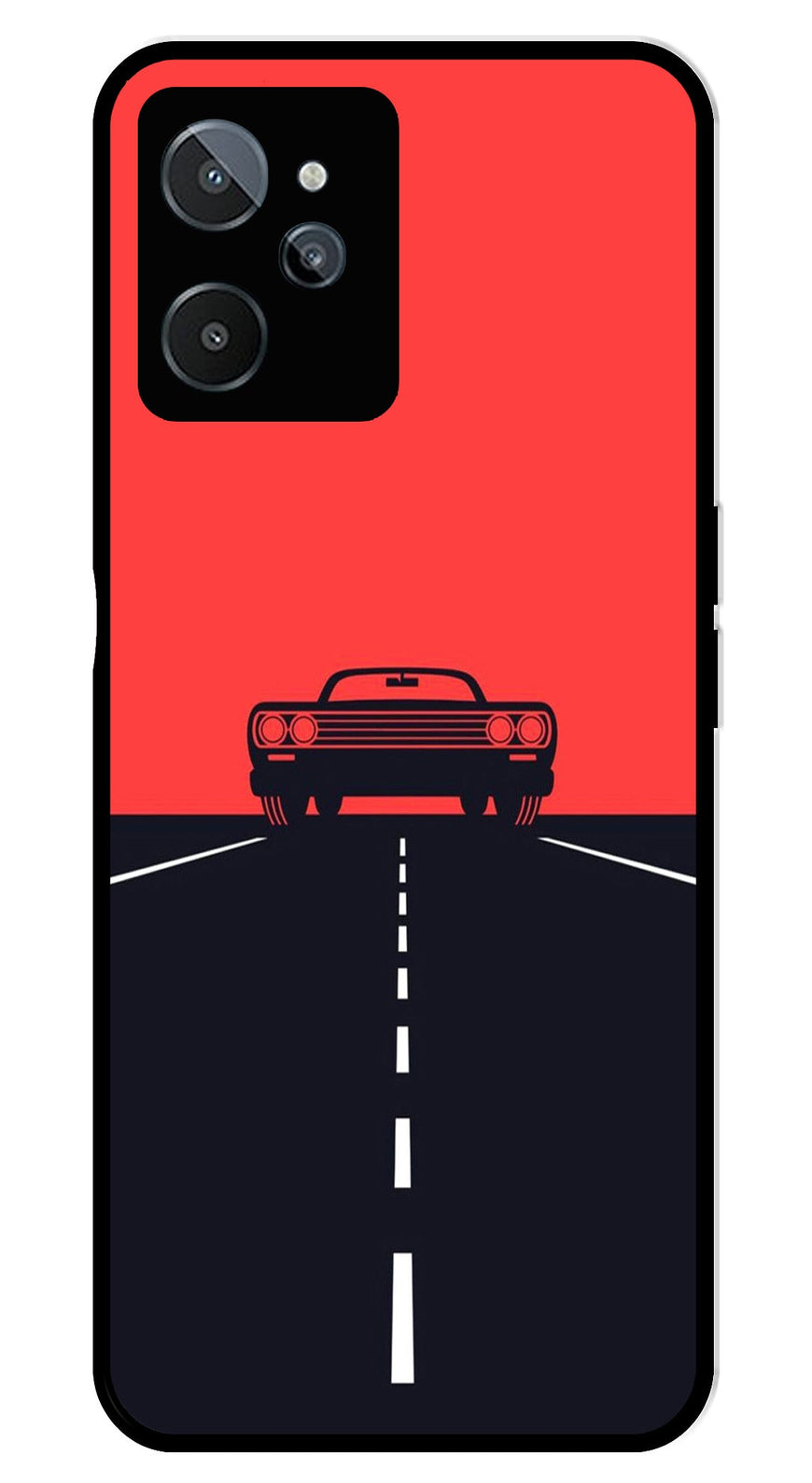 Car Lover Metal Mobile Case for Realme C31   (Design No -21)