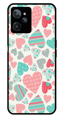 Hearts Pattern Metal Mobile Case for Realme C31