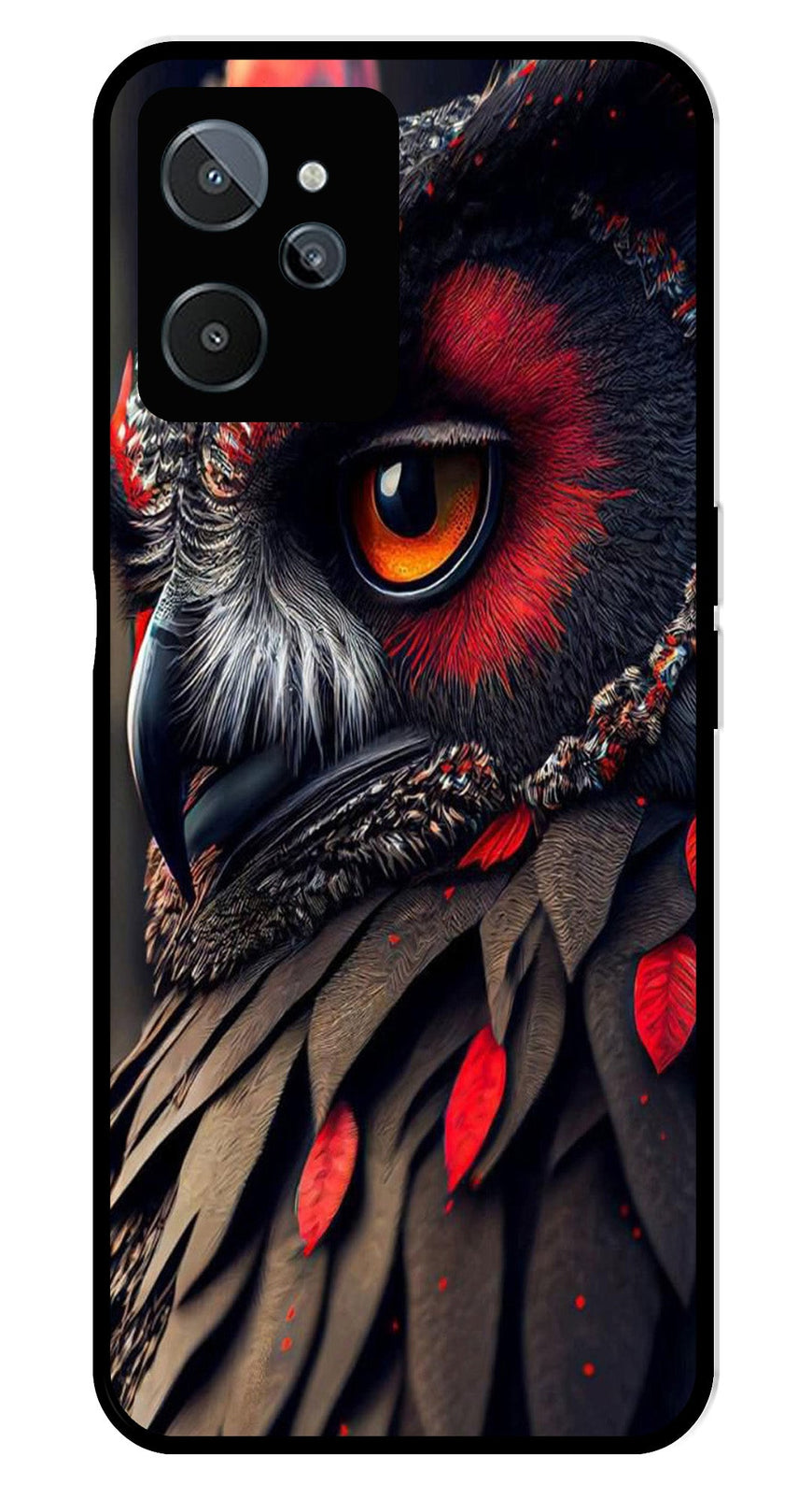 Owl Design Metal Mobile Case for Realme C31   (Design No -26)