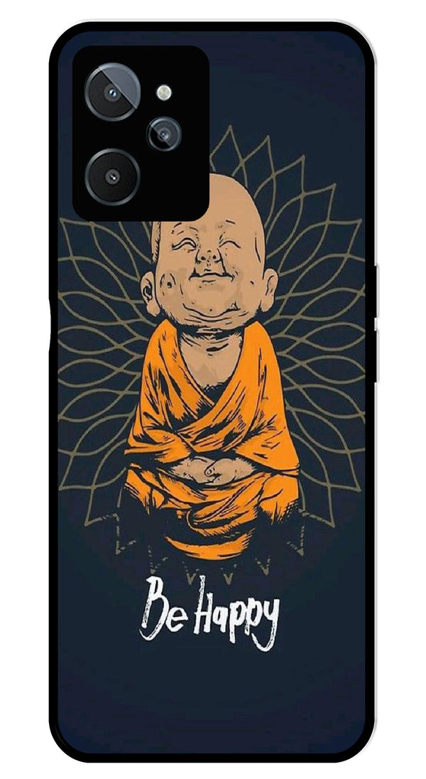 Be Happy Metal Mobile Case for Realme C31   (Design No -27)