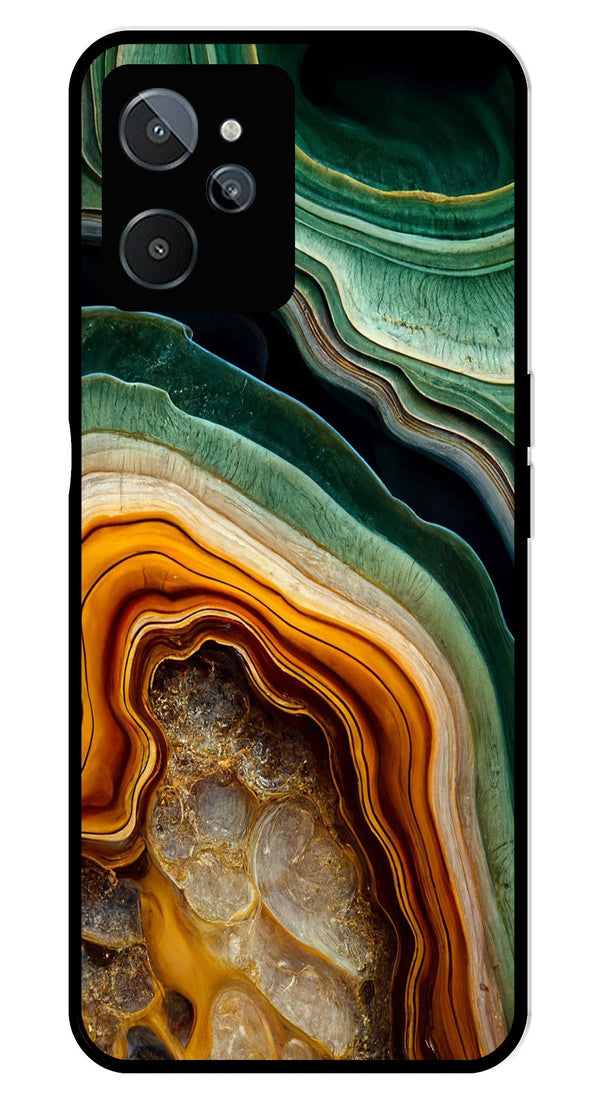 Marble Design Metal Mobile Case for Realme C31   (Design No -28)