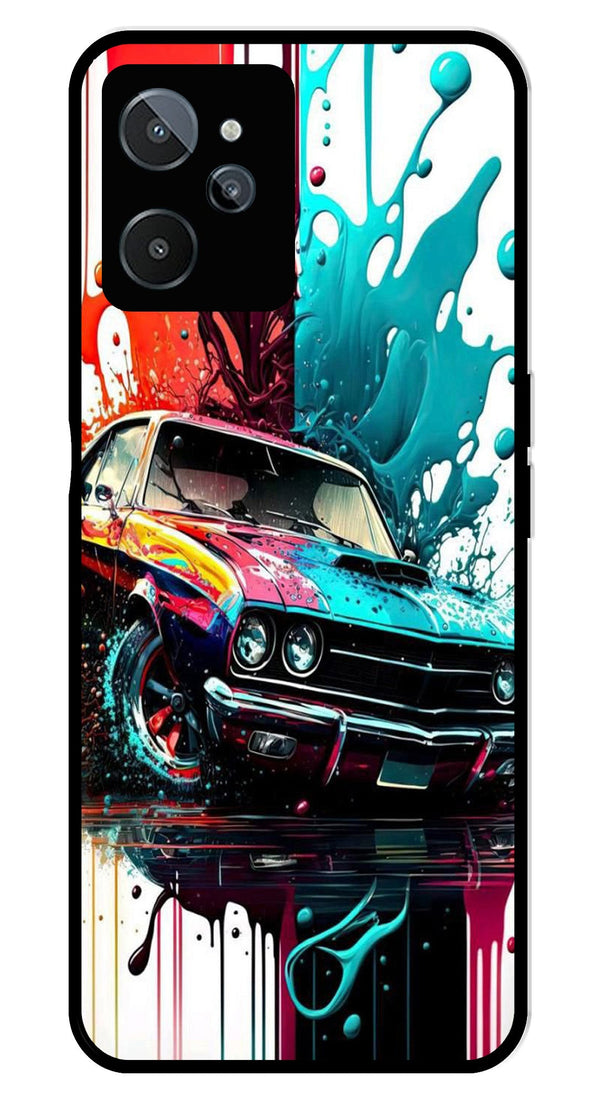Vintage Car Metal Mobile Case for Realme C31   (Design No -29)