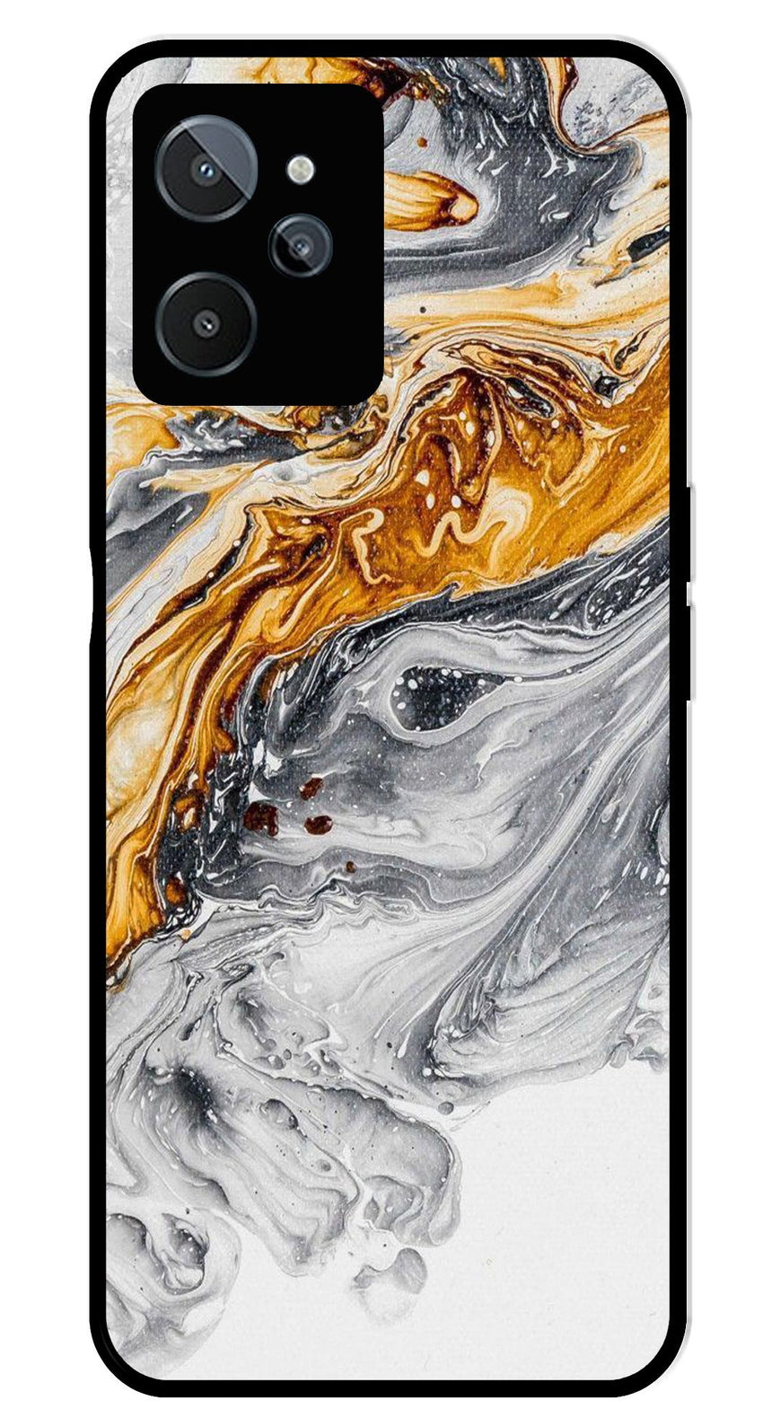 Marble Pattern Metal Mobile Case for Realme C31   (Design No -36)
