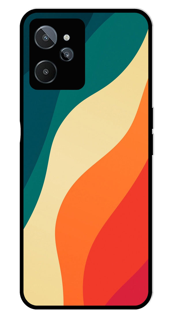 Muted Rainbow Metal Mobile Case for Realme C31   (Design No -39)