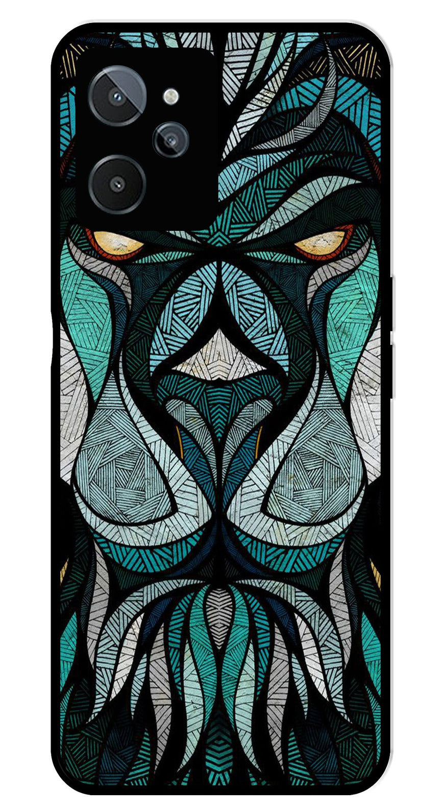 Lion Pattern Metal Mobile Case for Realme C31   (Design No -40)