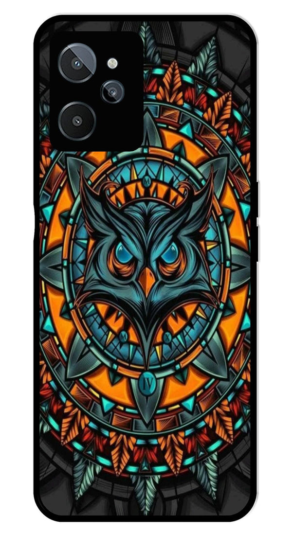 Owl Pattern Metal Mobile Case for Realme C31   (Design No -42)