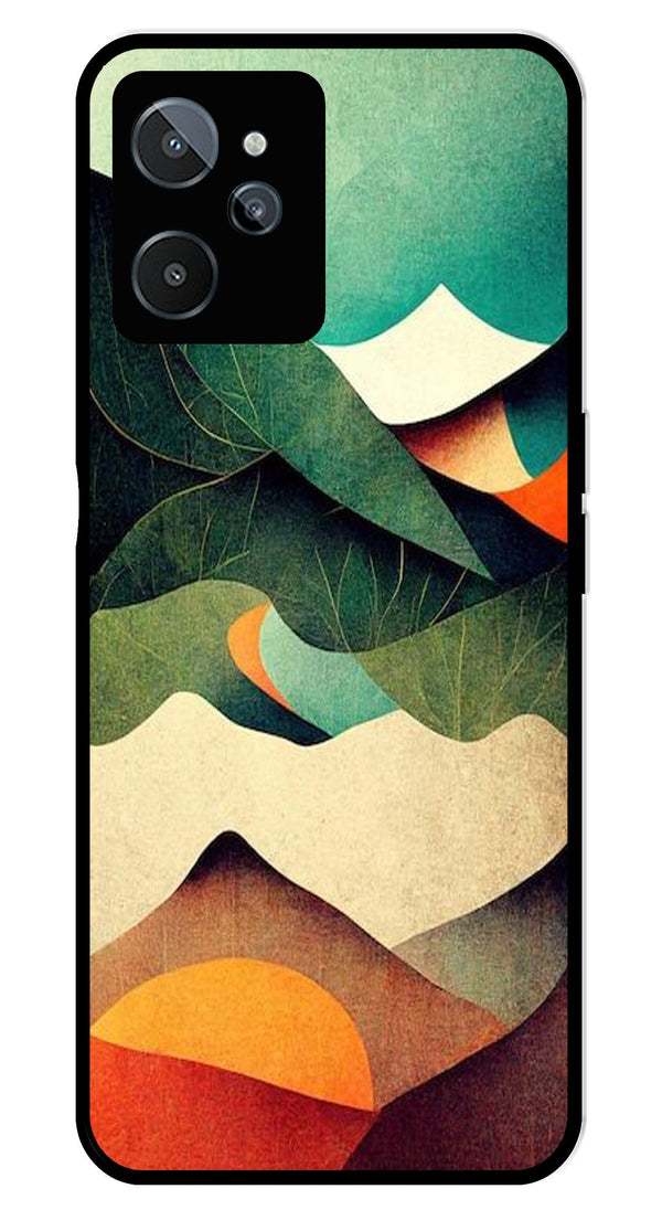 MultiColor Pattern Metal Mobile Case for Realme C31   (Design No -43)