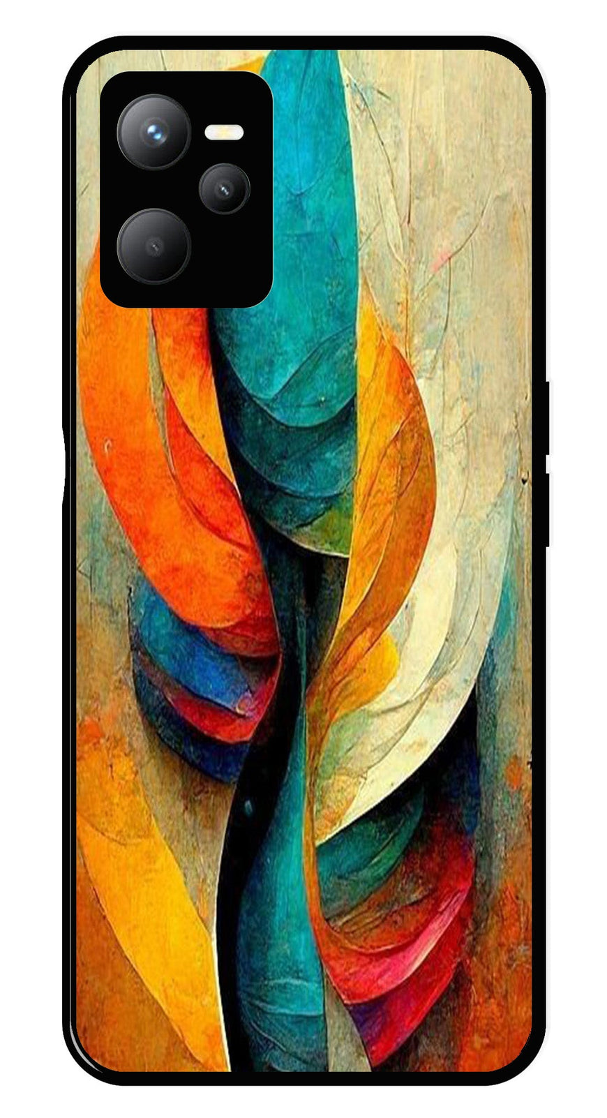 Modern Art Metal Mobile Case for Realme C35   (Design No -11)