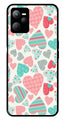 Hearts Pattern Metal Mobile Case for Realme C35   (Design No -22)