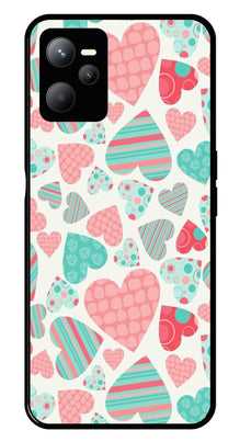 Hearts Pattern Metal Mobile Case for Realme C35
