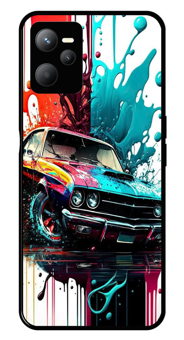 Vintage Car Metal Mobile Case for Realme C35   (Design No -29)