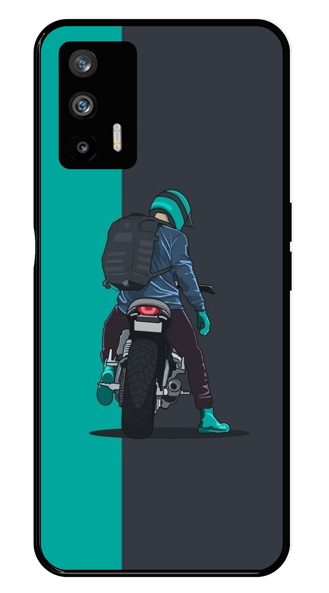 Bike Lover Metal Mobile Case for Realme GT   (Design No -05)