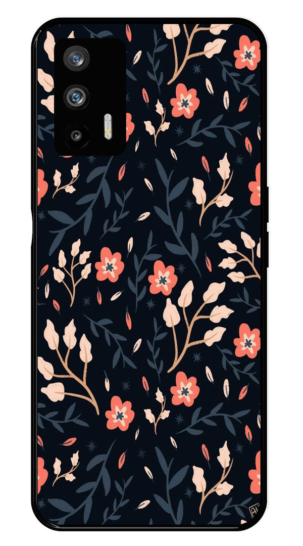 Floral Pattern Metal Mobile Case for Realme GT   (Design No -10)