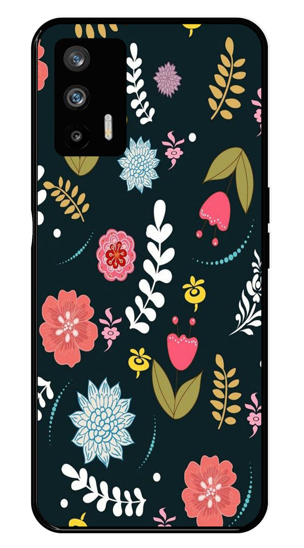 Floral Pattern2 Metal Mobile Case for Realme GT   (Design No -12)