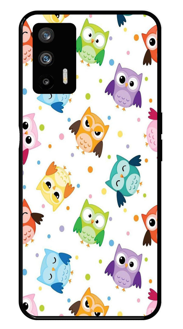 Owls Pattern Metal Mobile Case for Realme GT   (Design No -20)
