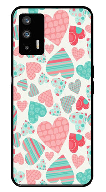 Hearts Pattern Metal Mobile Case for Realme GT