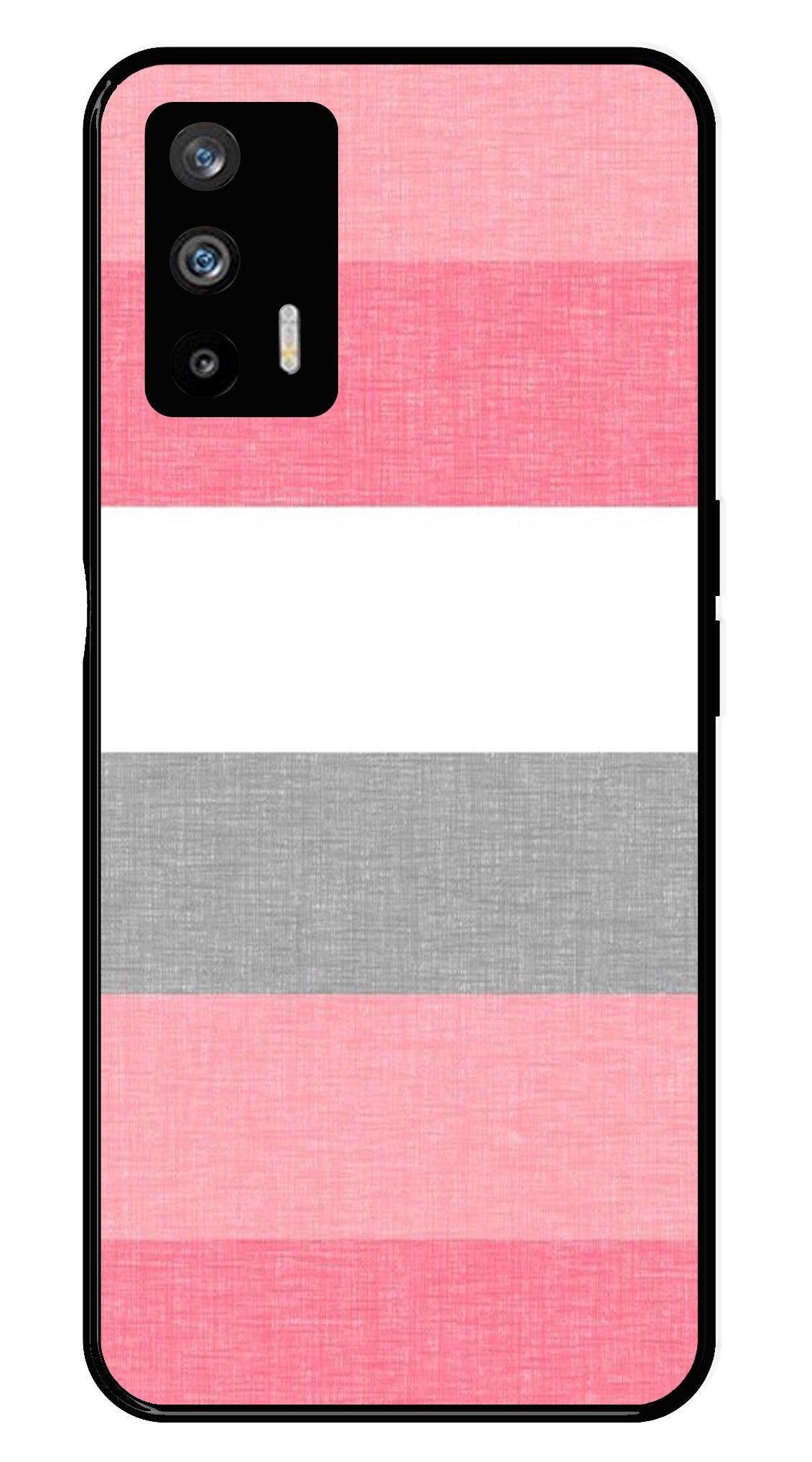 Pink Pattern Metal Mobile Case for Realme GT   (Design No -23)
