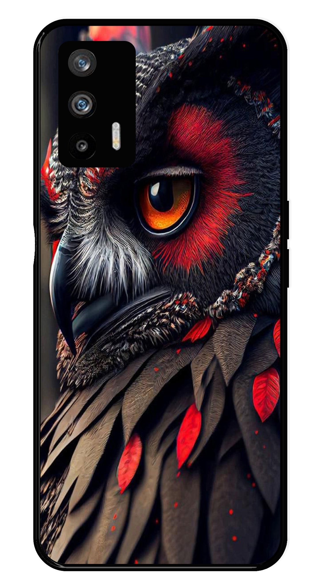 Owl Design Metal Mobile Case for Realme GT   (Design No -26)