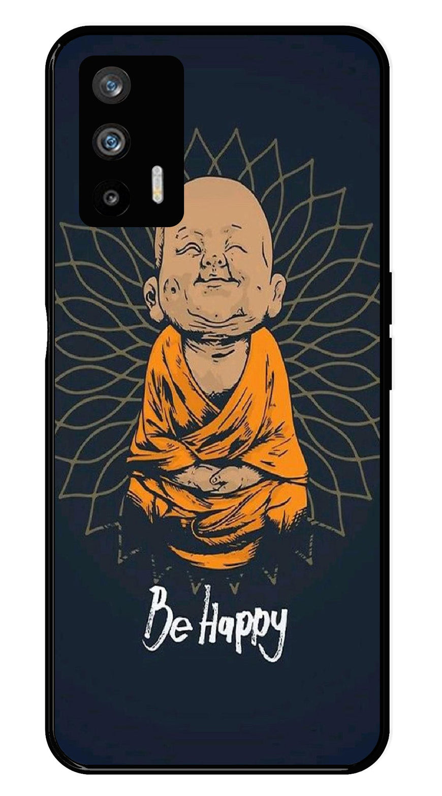 Be Happy Metal Mobile Case for Realme GT   (Design No -27)