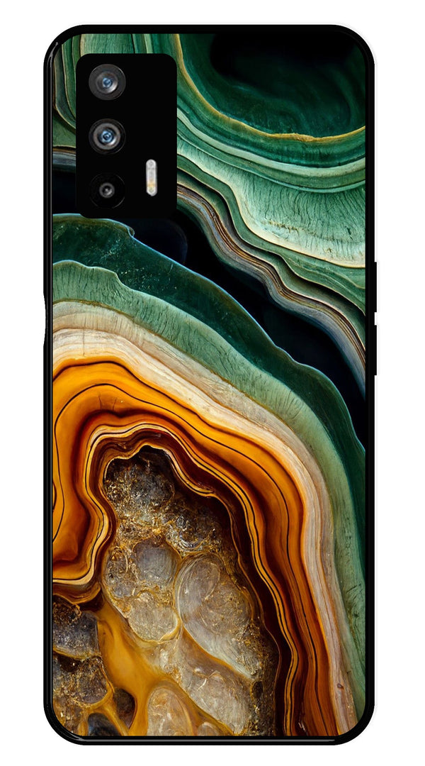 Marble Design Metal Mobile Case for Realme GT   (Design No -28)