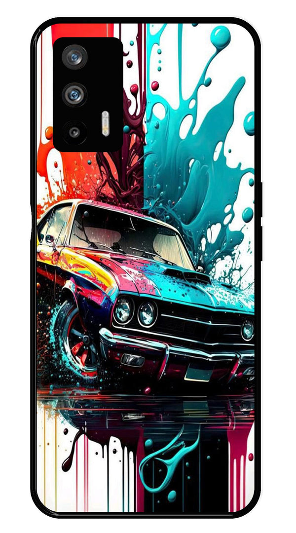 Vintage Car Metal Mobile Case for Realme GT   (Design No -29)