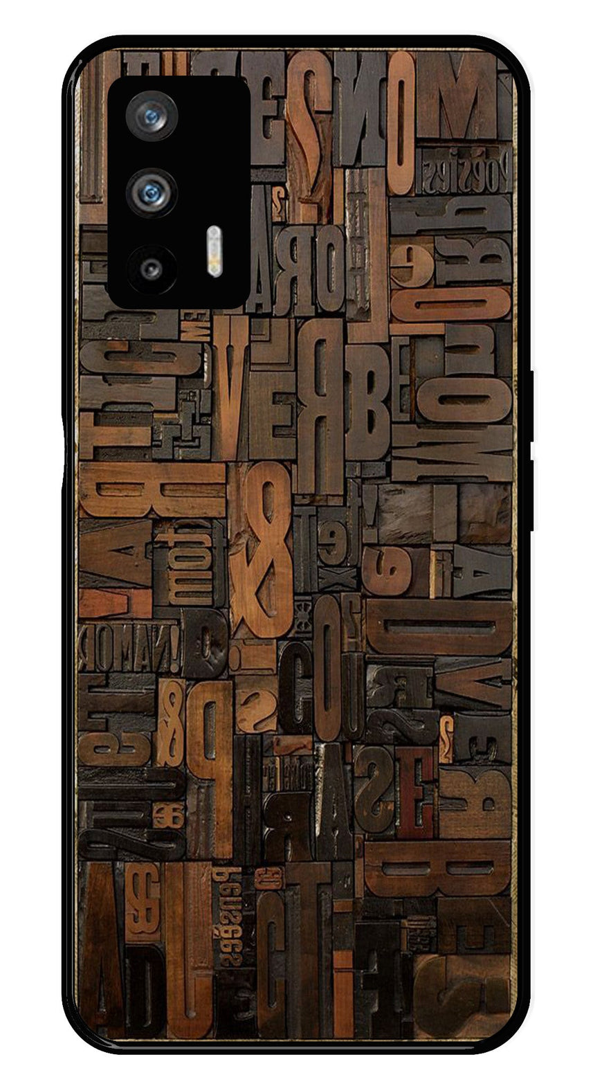 Alphabets Metal Mobile Case for Realme GT   (Design No -32)