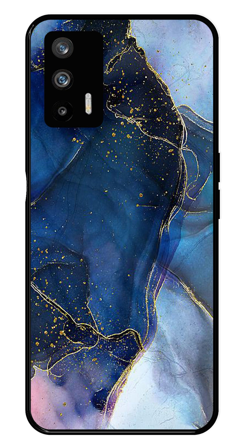Blue Marble Metal Mobile Case for Realme GT   (Design No -34)