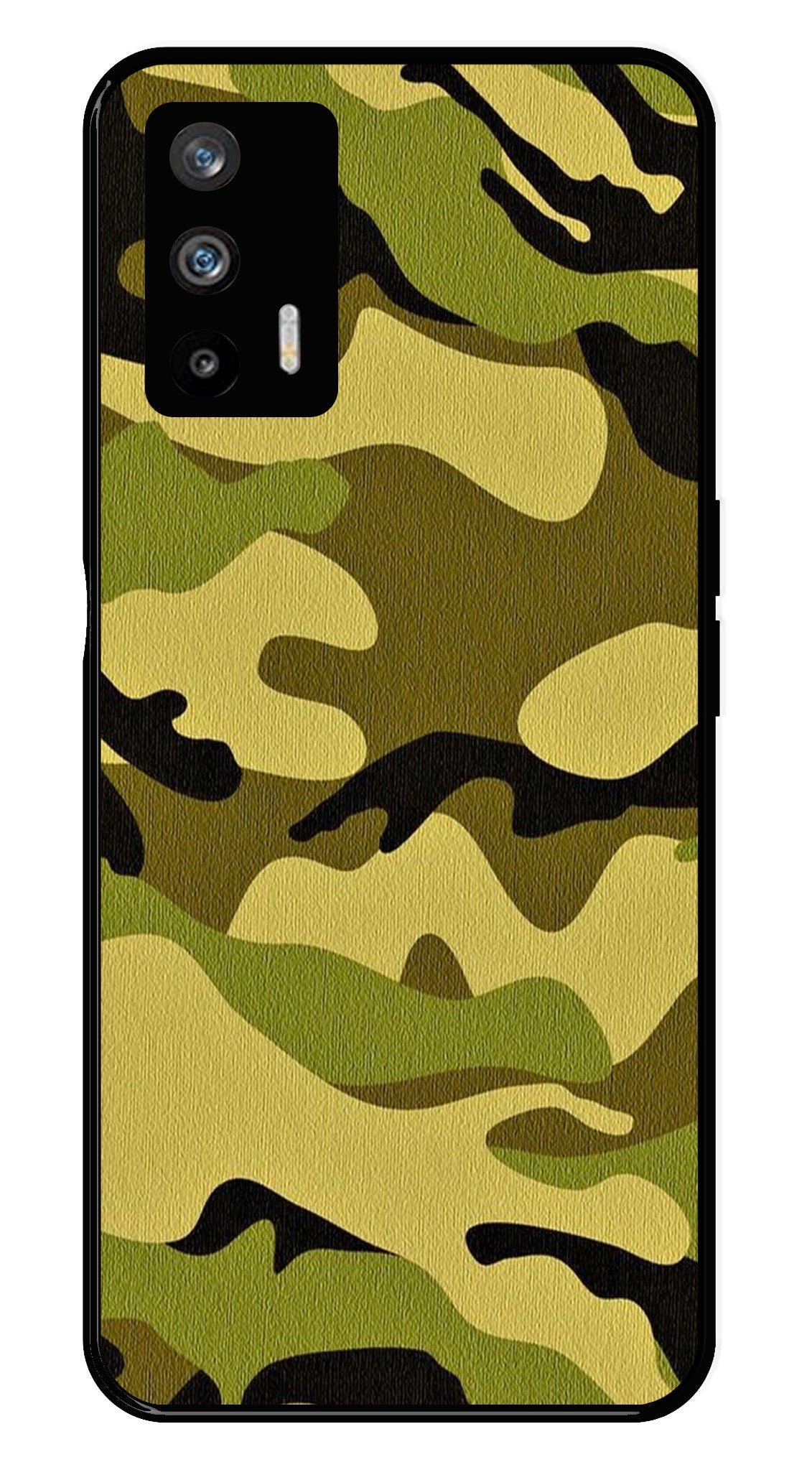 Army Pattern Metal Mobile Case for Realme GT   (Design No -35)
