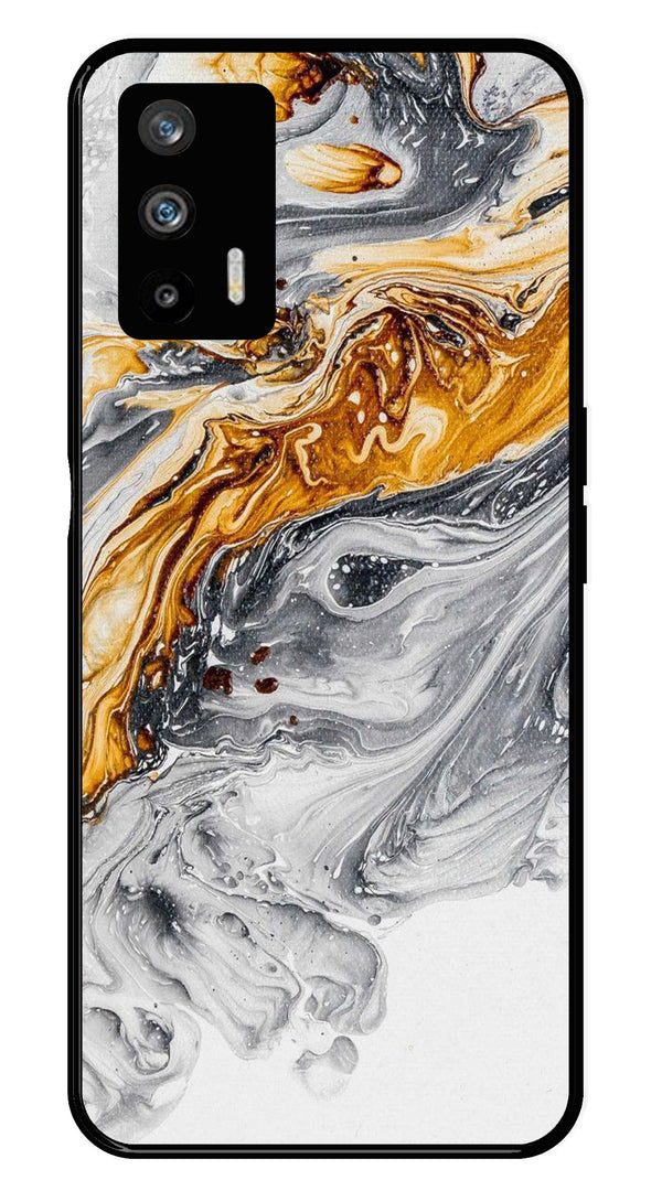 Marble Pattern Metal Mobile Case for Realme GT   (Design No -36)