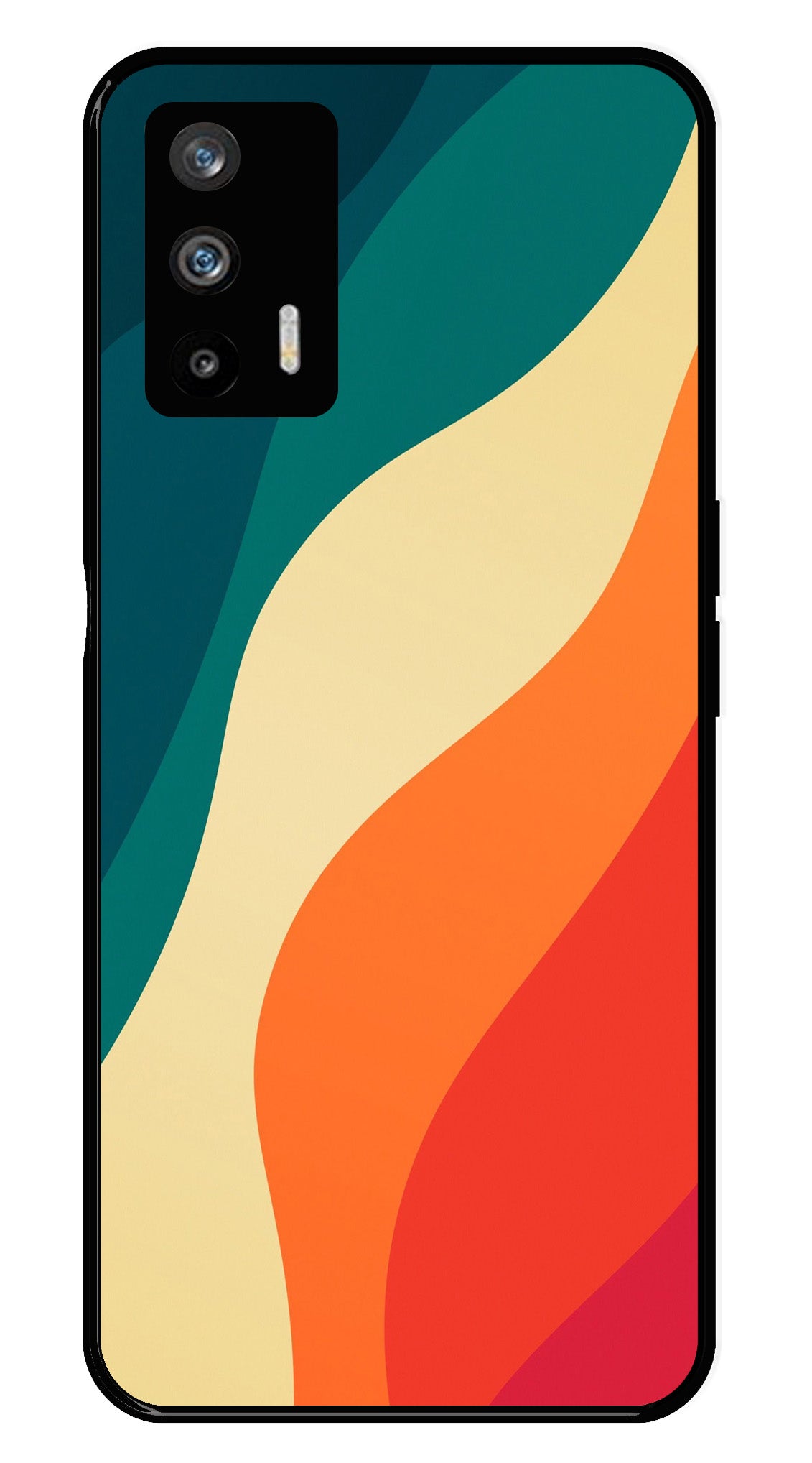 Muted Rainbow Metal Mobile Case for Realme GT   (Design No -39)