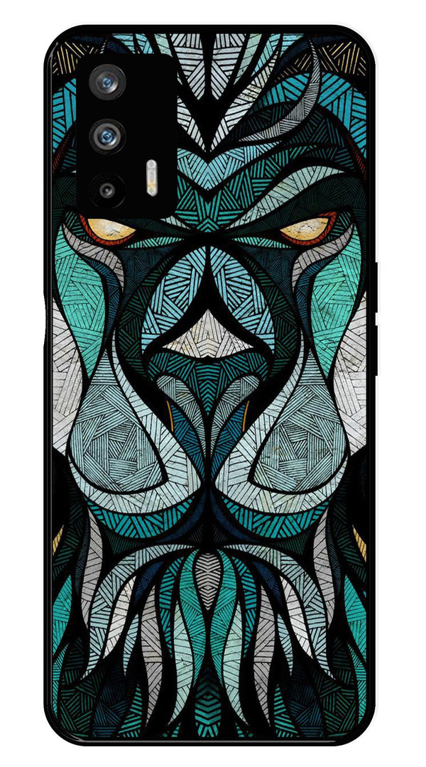 Lion Pattern Metal Mobile Case for Realme GT   (Design No -40)