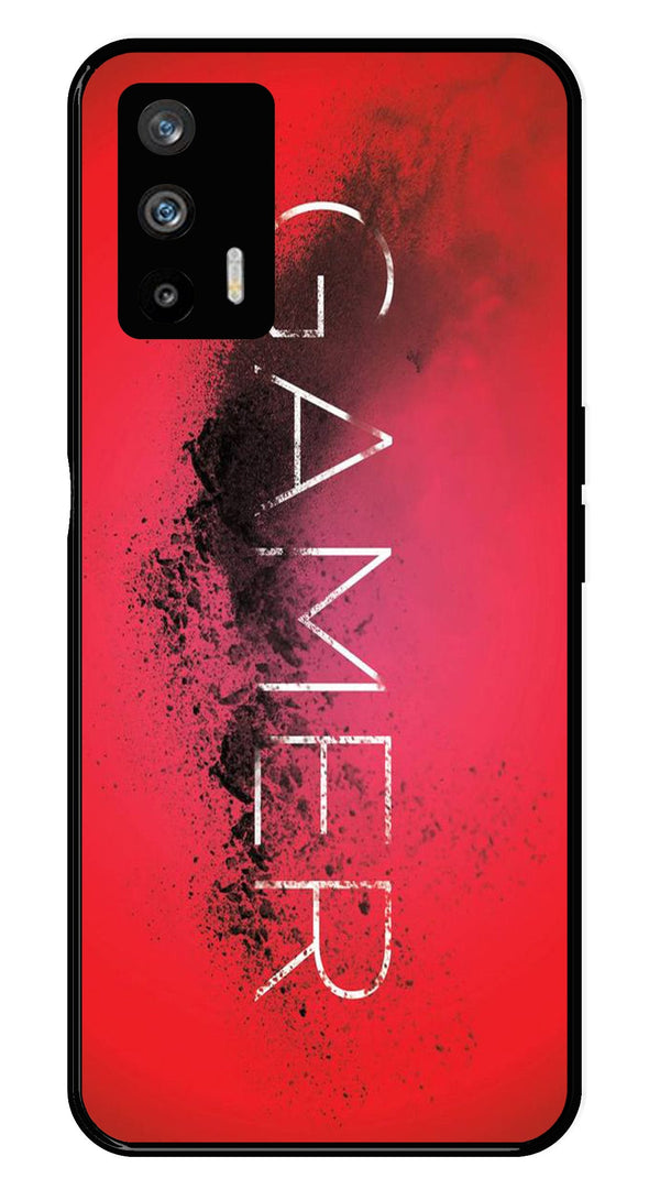 Gamer Pattern Metal Mobile Case for Realme GT   (Design No -41)