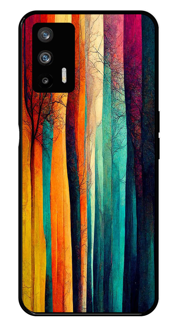 Modern Art Colorful Metal Mobile Case for Realme GT   (Design No -47)