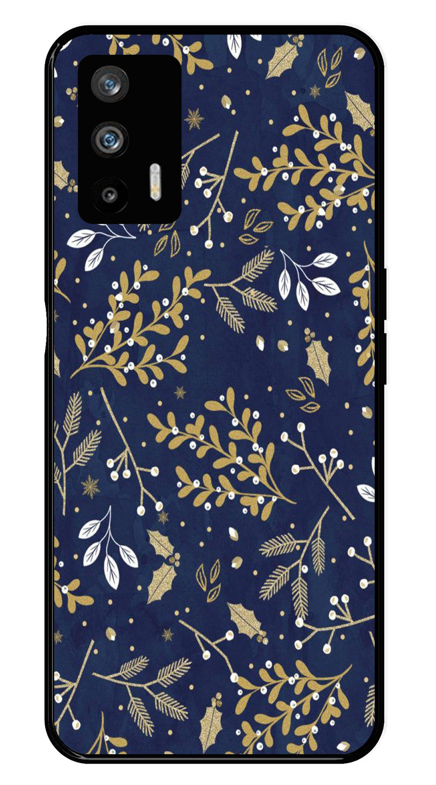 Floral Pattern  Metal Mobile Case for Realme GT   (Design No -52)