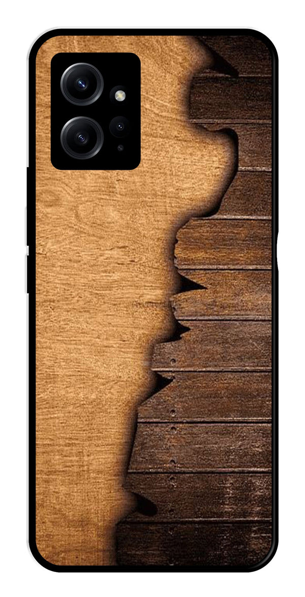 Wooden Design Metal Mobile Case for Redmi Note 12 4G   (Design No -13)