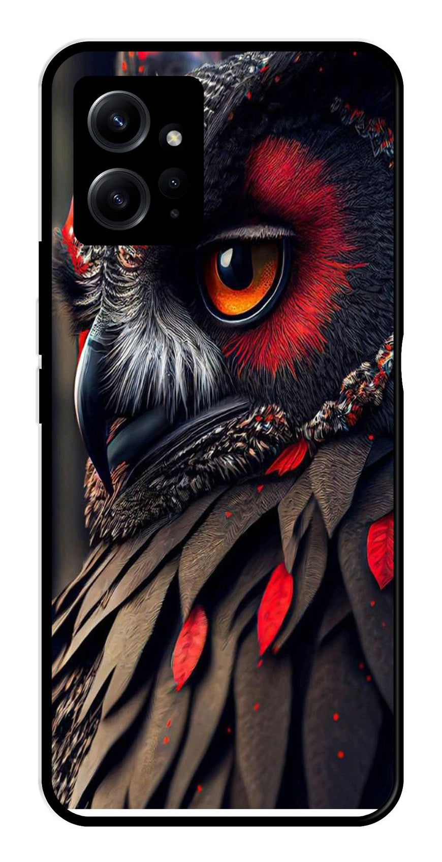 Owl Design Metal Mobile Case for Redmi Note 12 4G   (Design No -26)