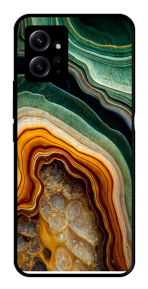 Marble Design Metal Mobile Case for Redmi Note 12 4G   (Design No -28)