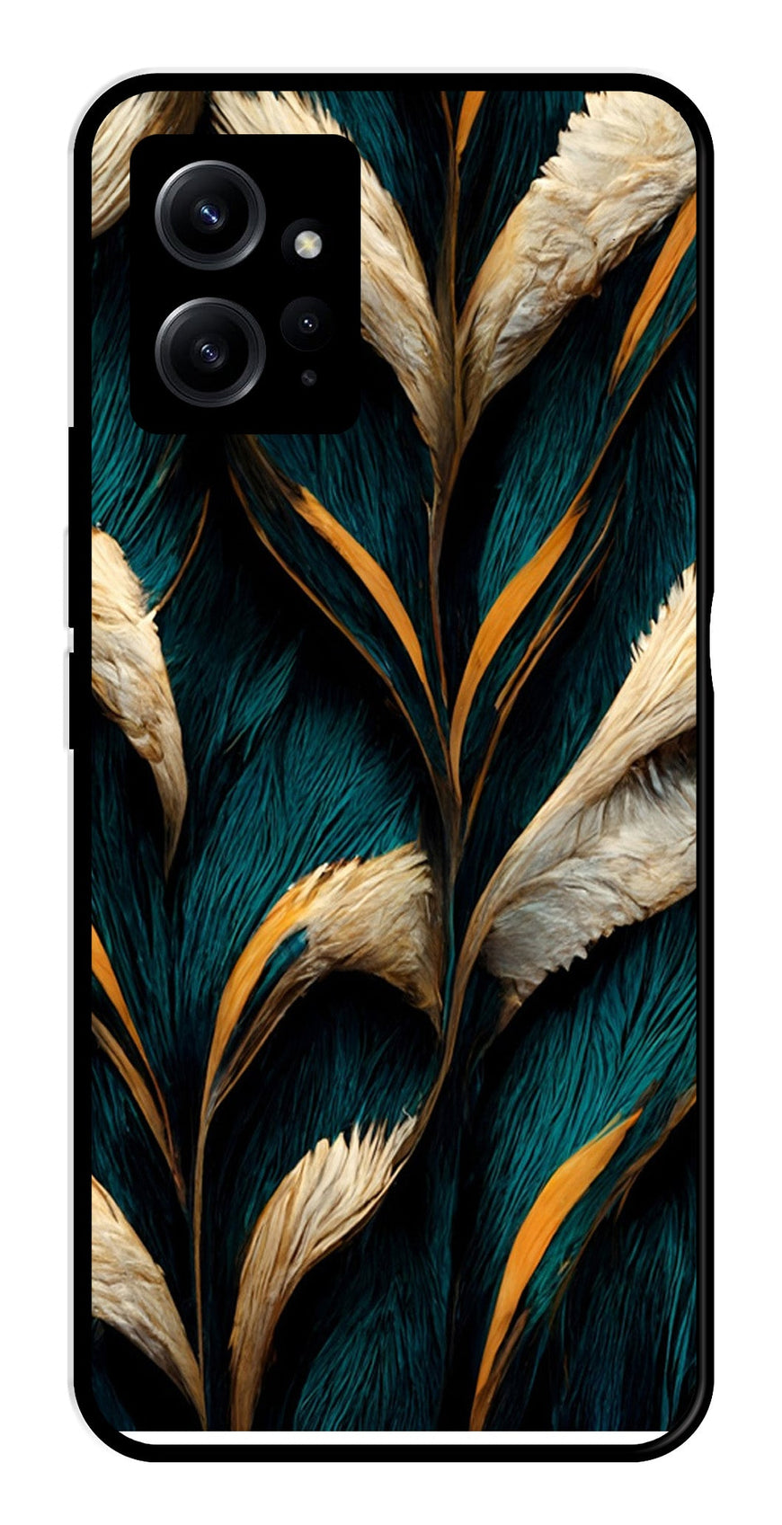 Feathers Metal Mobile Case for Redmi Note 12 4G   (Design No -30)