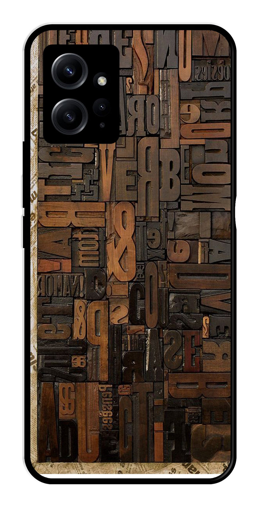Alphabets Metal Mobile Case for Redmi Note 12 4G   (Design No -32)