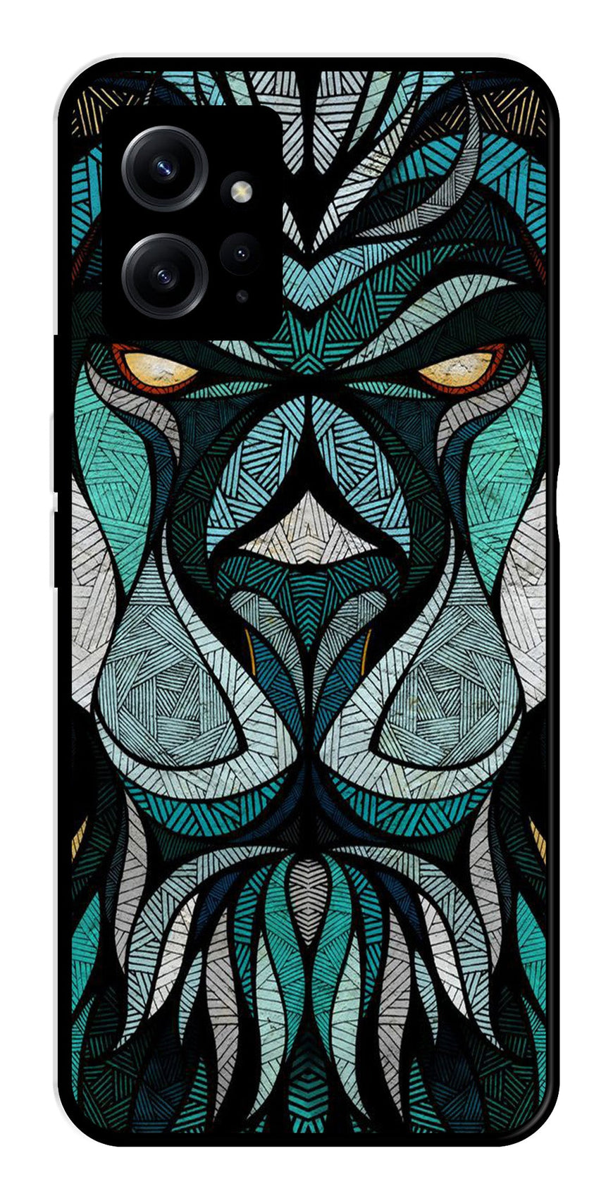 Lion Pattern Metal Mobile Case for Redmi Note 12 4G   (Design No -40)